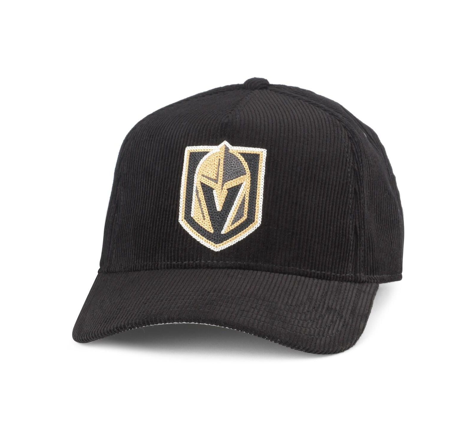 Men's American Needle Black Vegas Golden Knights Corduroy Chain Stitch Adjustable Hat