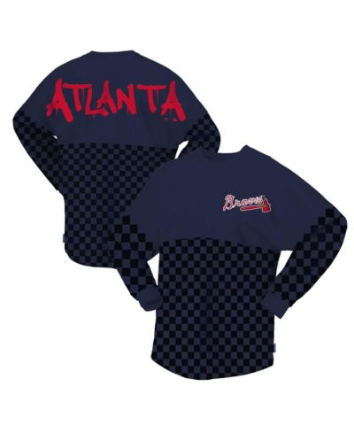 Женская футболка Spirit Jersey Atlanta Braves темно-синяя с принтом в клетку
