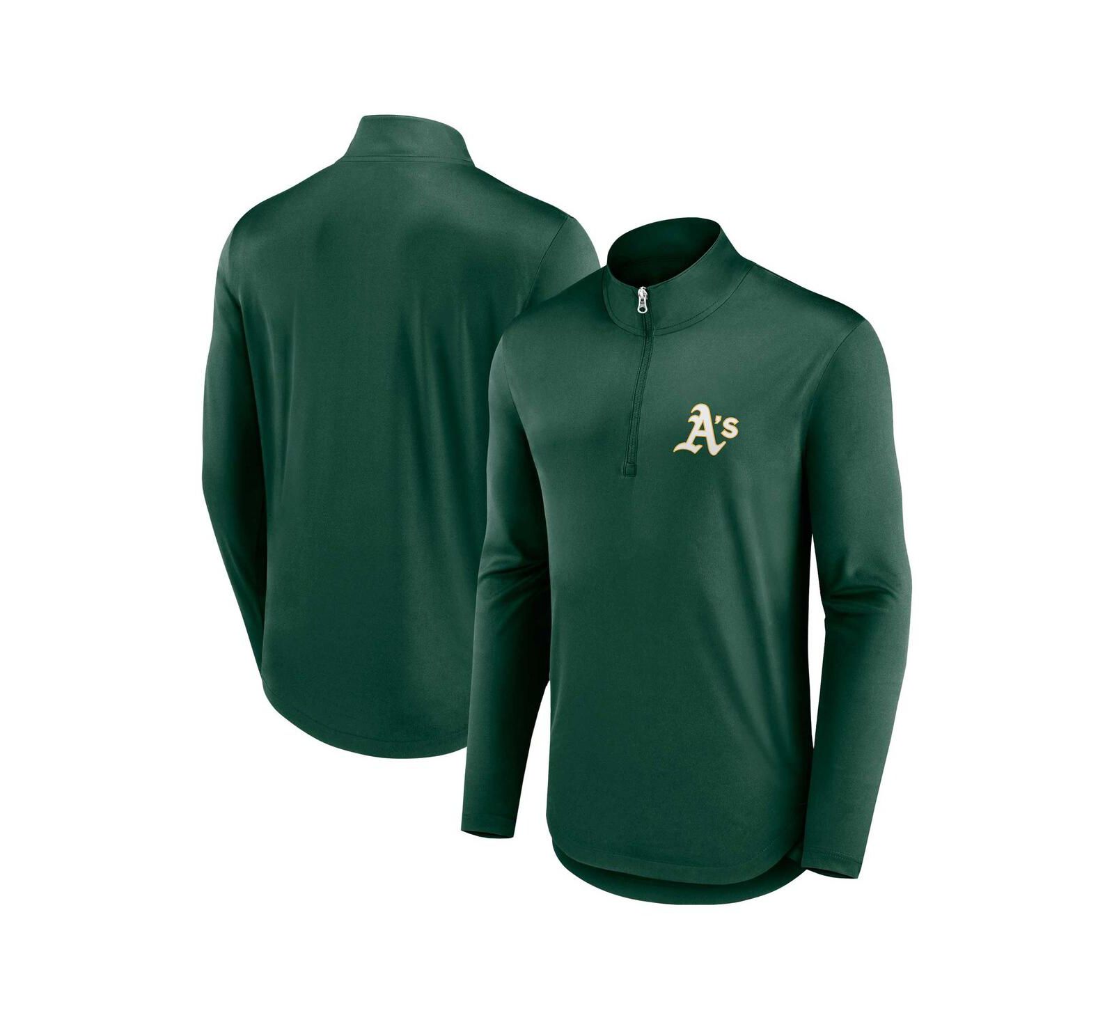 Мужская футболка Fanatics Green Oakland Athletics Quarter-Zip