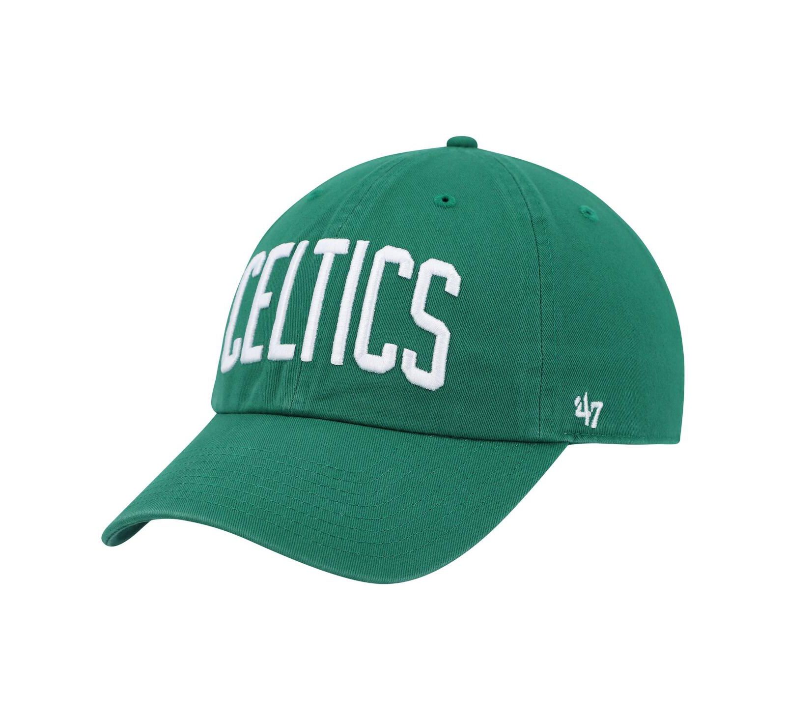 Men's '47 Brand Kelly Green Boston Celtics Clean Up Wordmark Adjustable Hat