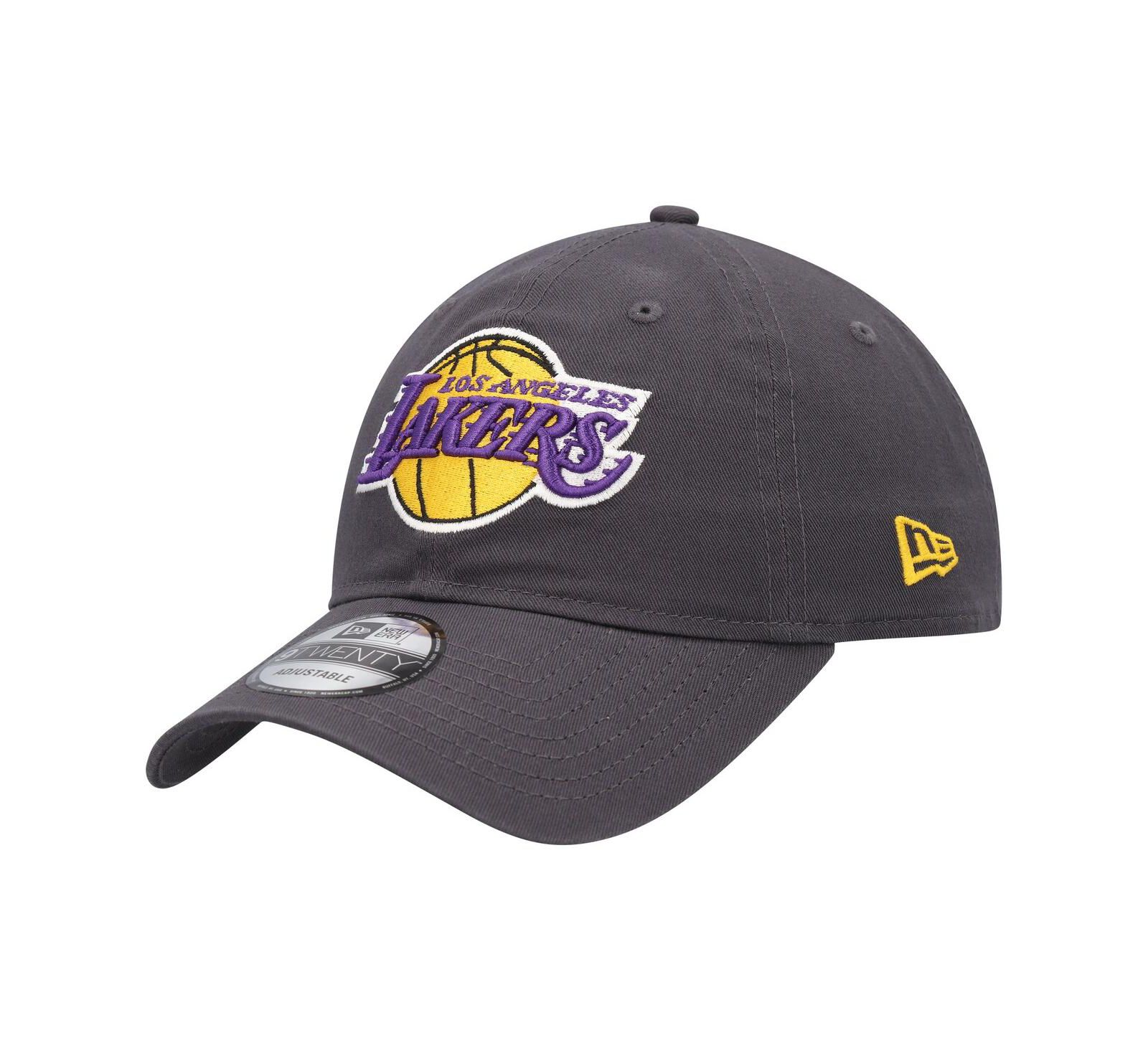 Men's New Era Charcoal Los Angeles Lakers Team 2.0 9TWENTY Adjustable Hat