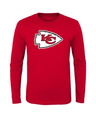 Детская красная футболка с длинным рукавом Kansas City Chiefs Primary Logo