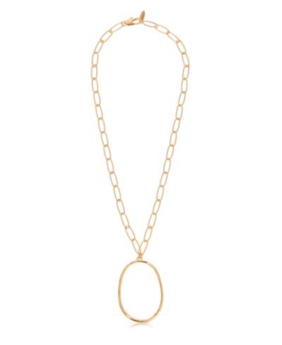 Колье-цепочка ETTIKA Large 18K Gold-Plated Oval Pendant