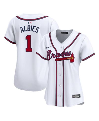 Женская джерси Nike Ozzie Albies White Atlanta Braves