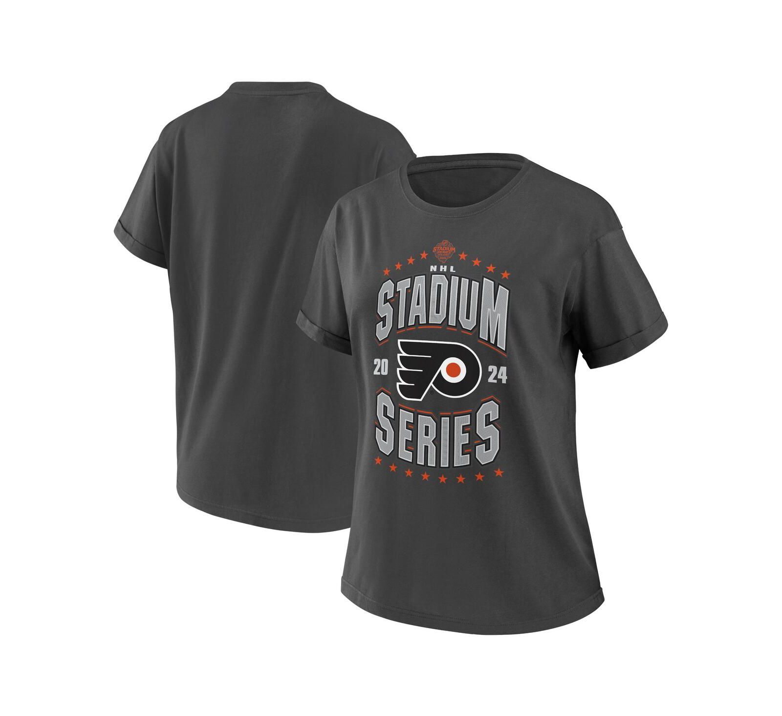 Женская футболка WEAR by Erin Andrews Charcoal Philadelphia Flyers 2024 NHL Stadium Series Boyfriend