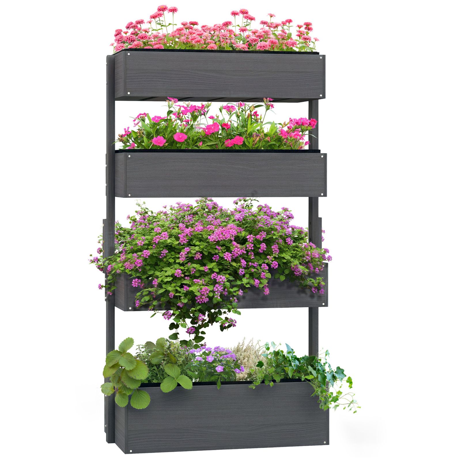 Садовая грядка Outsunny 4-Tier Raised с тканью Non-Woven