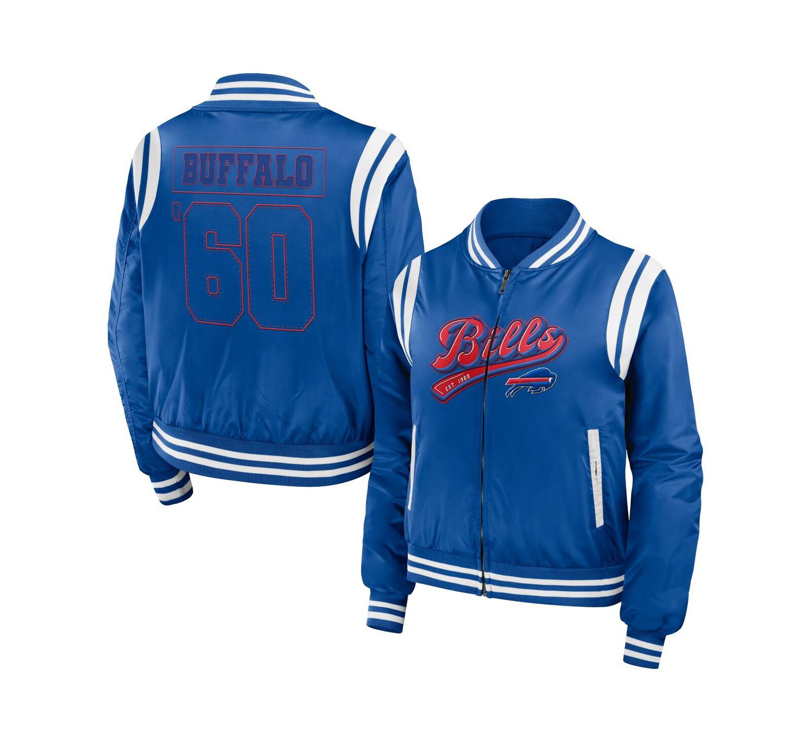 Женская куртка WEAR by Erin Andrews Royal Buffalo Bills Bomber Full-Zip Jacket