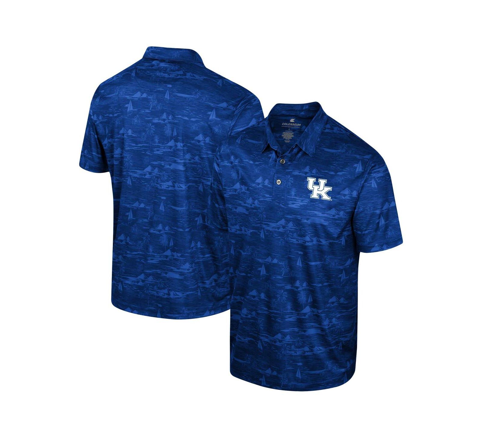 Men's Colosseum Royal Kentucky Wildcats Daly Print Polo Shirt