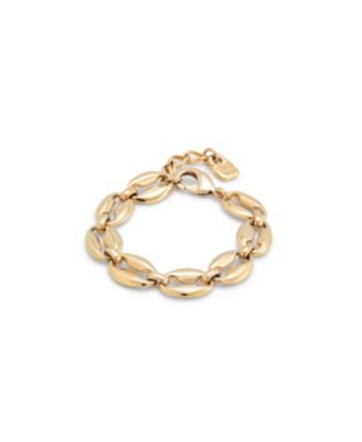 Браслет UNOde50 из металлического сплава с позолотой 18k, маленькие овальные звенья