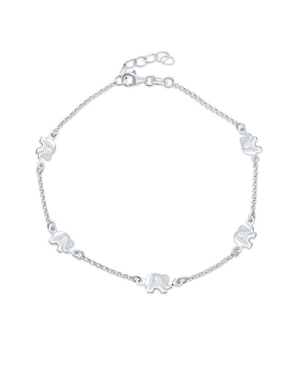 Bling Jewelry ZOO Animal Lucky Elephant Charm Anklet Ankle Bracelet Sterling Silver 9"