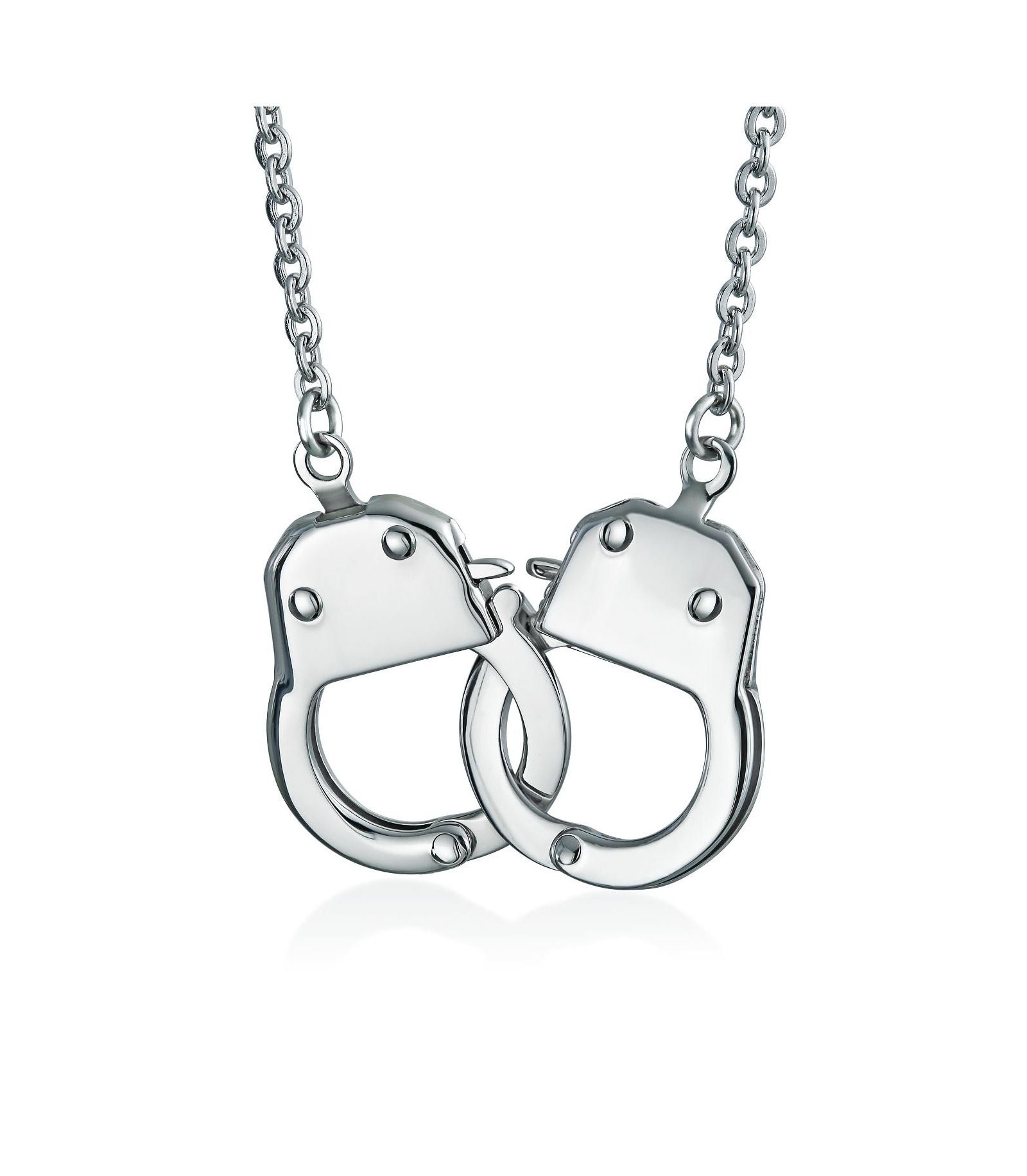 Мужское ожерелье Bling Jewelry в стиле панк-рок, крупные наручники, серебристый тон, нержавеющая сталь