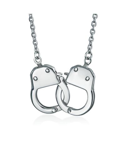 Мужское ожерелье Bling Jewelry в стиле панк-рок, крупные наручники, серебристый тон, нержавеющая сталь
