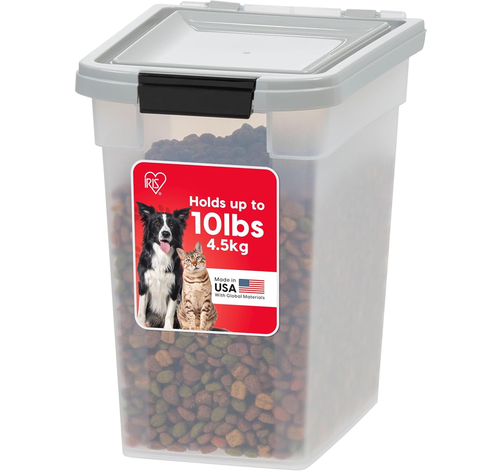 Контейнер для хранения корма IRIS 10 Lbs / 12.75 Qt Airtight Clear/Gray