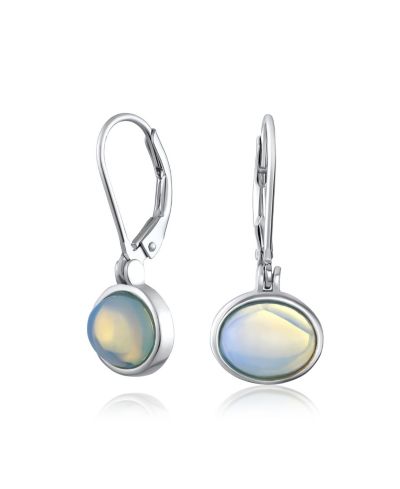 Bling Jewelry Серьги с янтарем, нефритом и лунным камнем