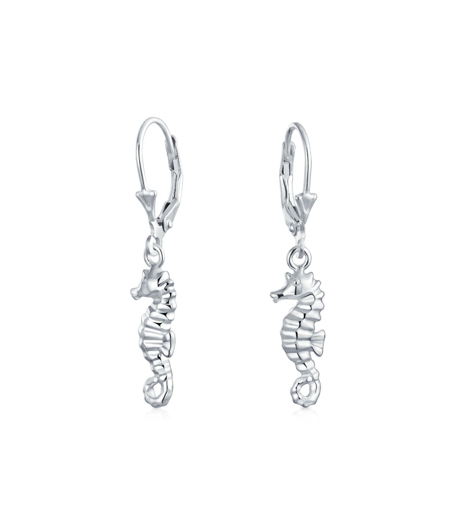 Серьги Bling Jewelry морской конек из стерлингового серебра с застежкой