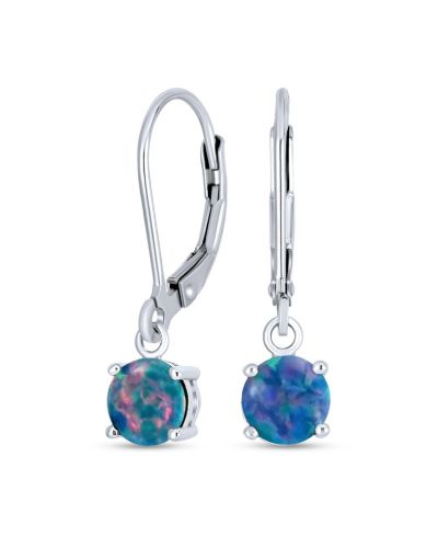 Серьги-подвески Bling Jewelry с круглым опалом и застежкой lever back