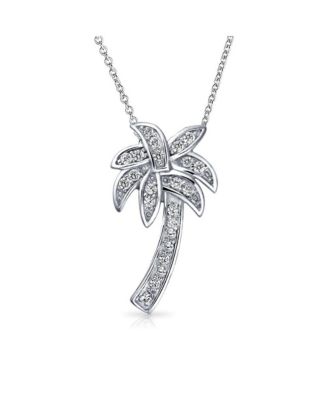 Bling Jewelry Ожерелье с подвеской Пальма из стерлингового серебра с CZ 16in