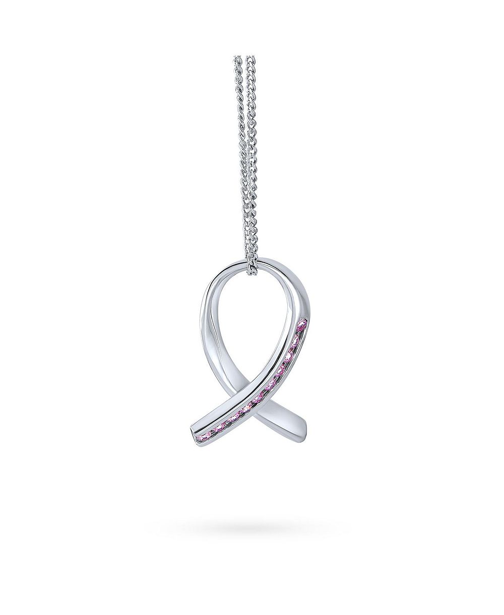 Кулон-подвеска из розового ленточного циркония .925 стерлингового серебра Bling Jewelry