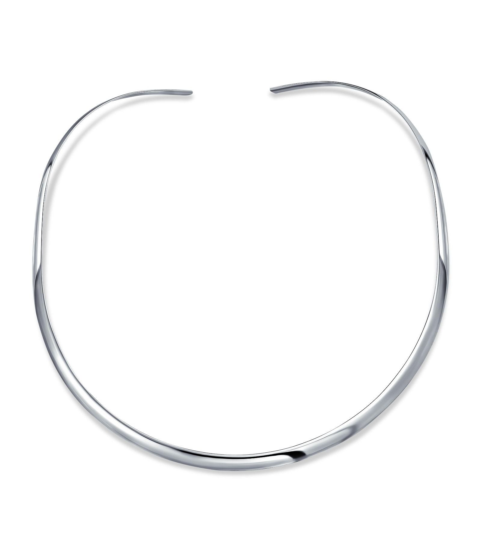 Ожерелье Bling Jewelry Simple Thin Flat Slider Silver Sterling 4MM