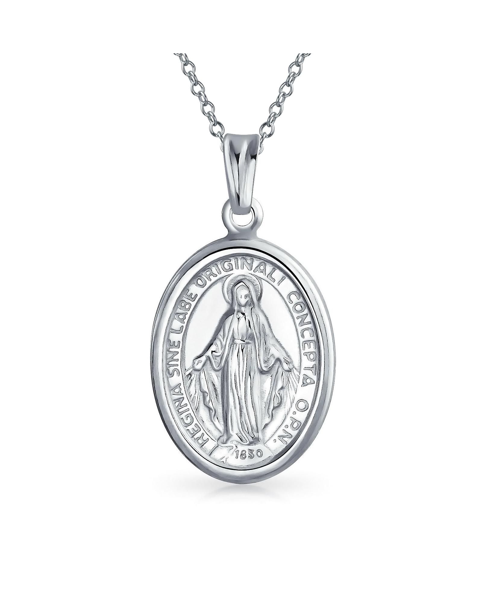 Кулон-медальон Bling Jewelry Lady of Guadalupe из стерлингового серебра