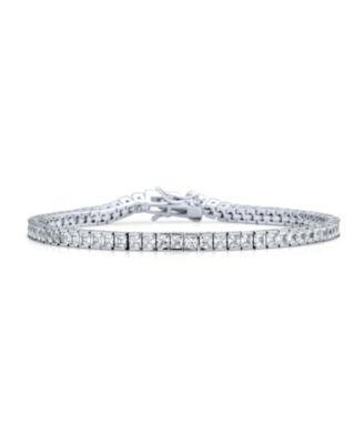Браслет Bling Jewelry Princess Cut CZ Tennis.925 Sterling Silver 10 CT Clear CZ Classic