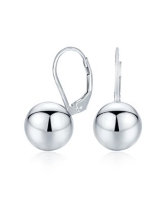 Серьги Bling Jewelry Classic Simple Lever Back Round Bead Ball Drop из стерлингового серебра.925