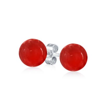 Bling Jewelry классические серьги-гвоздики с натуральным камнем 10MM из стерлингового серебра.925