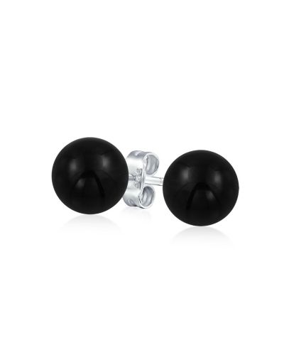 Bling Jewelry классические серьги-гвоздики с натуральным камнем 10MM из стерлингового серебра.925