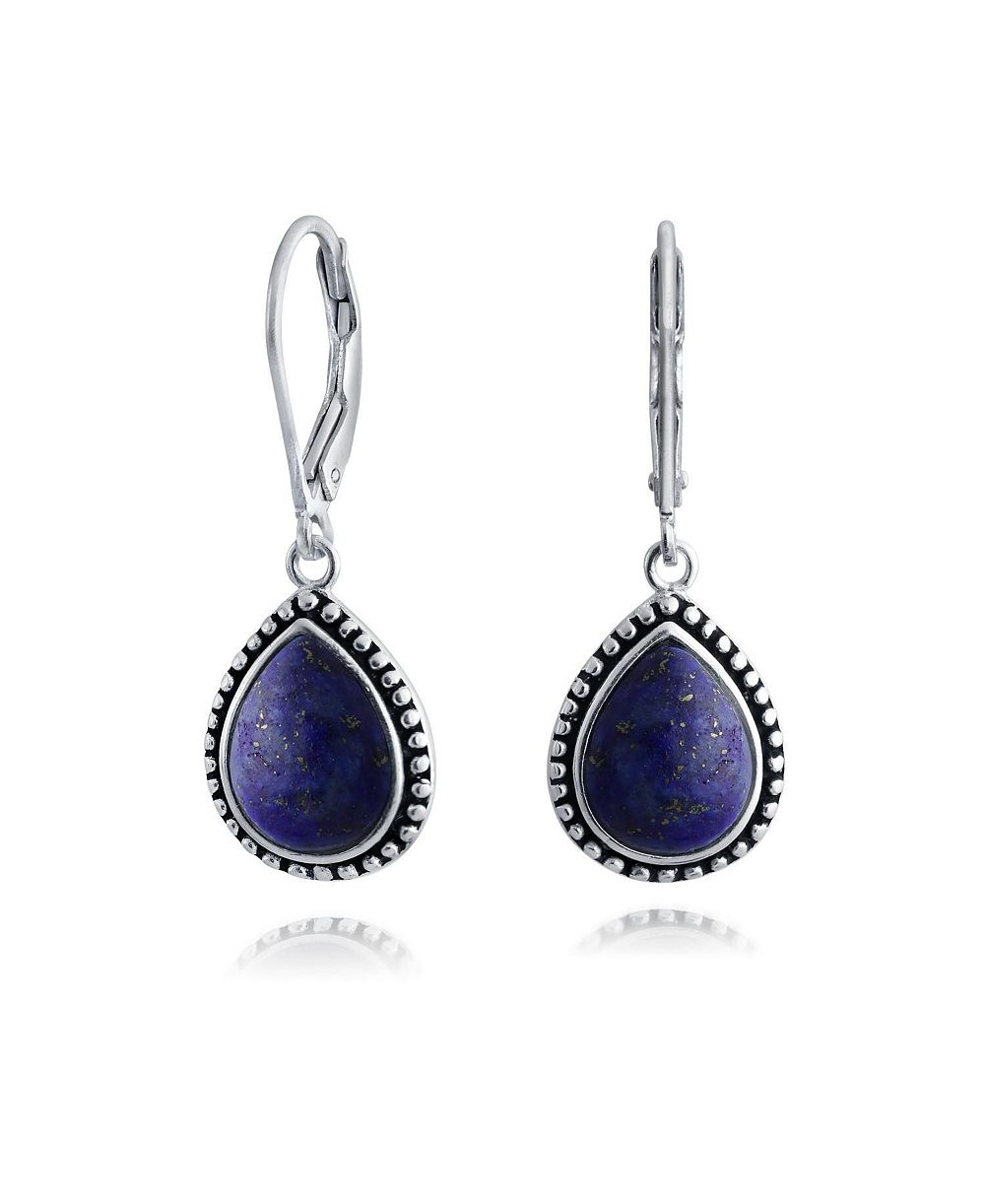 Bling Jewelry Bali Style Onyx Teardrop Dangle Earring Sterling Silver Leverback