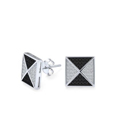Серьги-гвоздики Bling Jewelry Royal CZ, геометрические пирамиды и квадраты, стерлинговое серебро