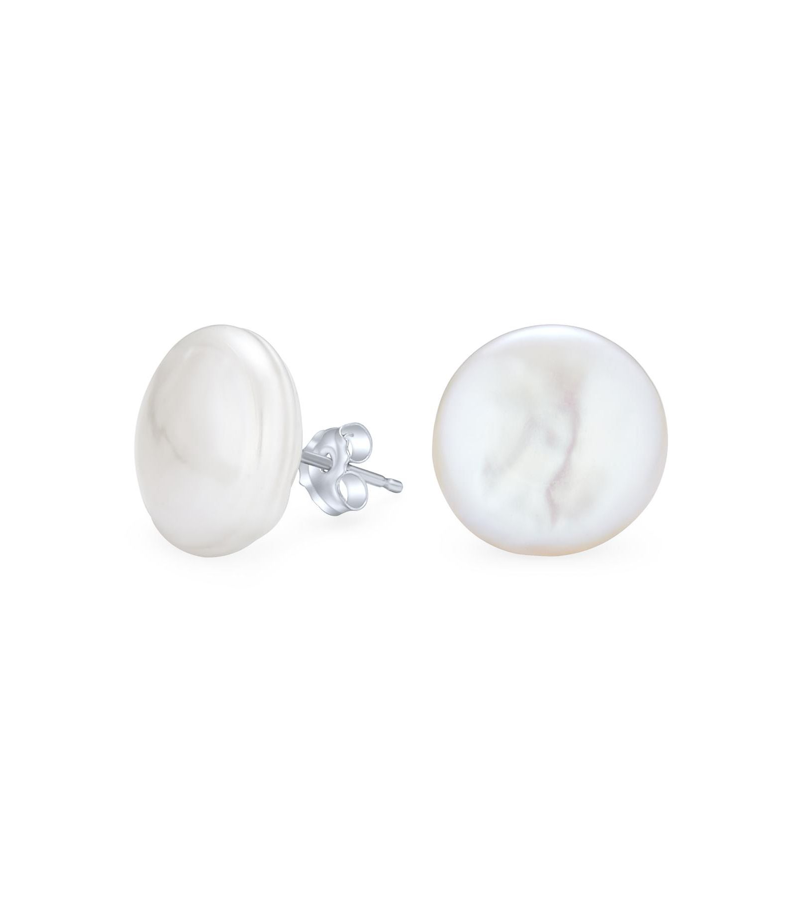 Серьги-гвоздики Bling Jewelry из стерлингового серебра с жемчугом Biwa Baroque