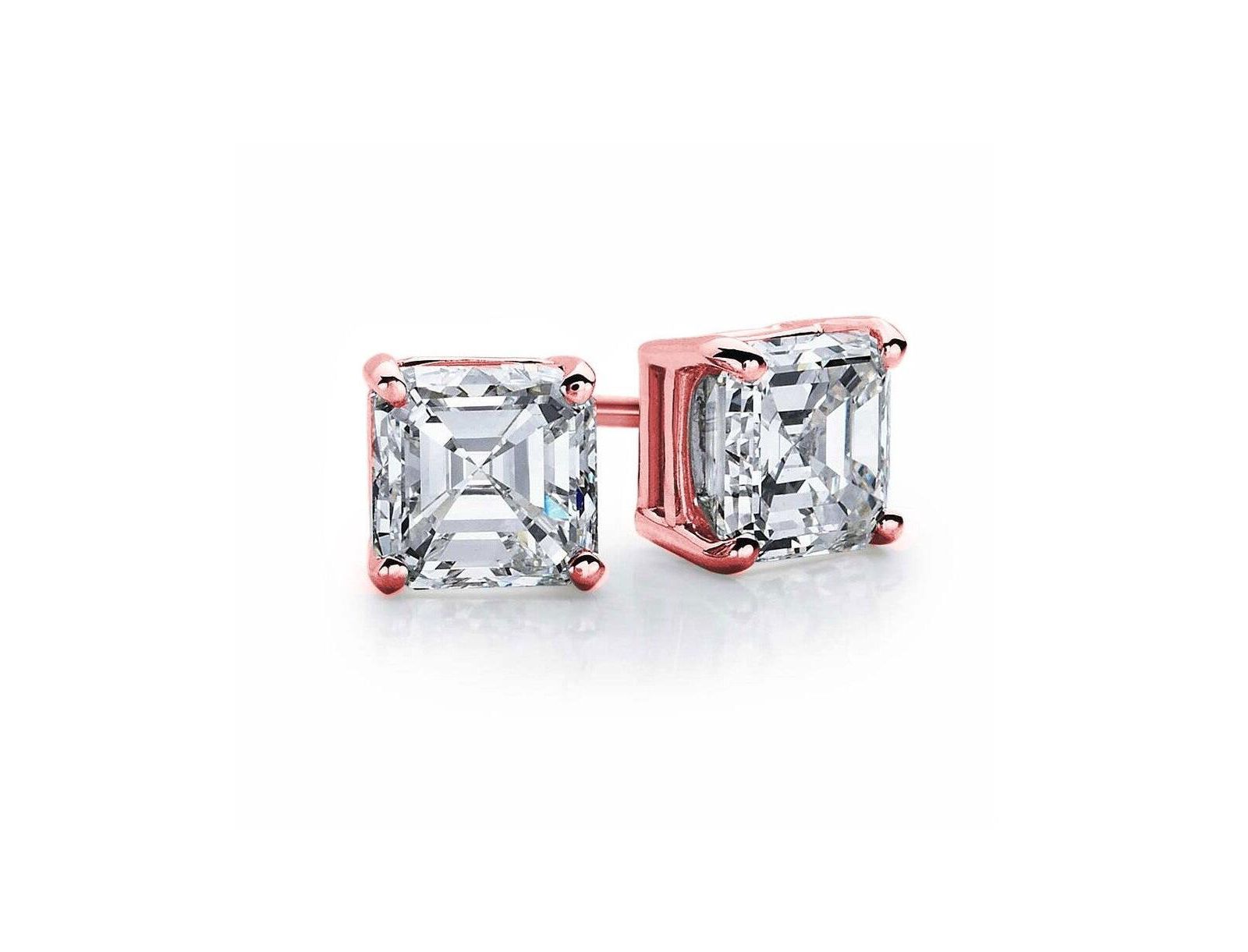 Suzy Levian Серьги-гвоздики Asscher-Cut из стерлингового серебра с кубическим цирконием