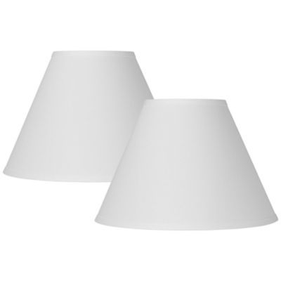 Springcrest Set of 2 Linen Medium Empire Lamp Shades 6.5" Top x 15" Bottom x 10.75" High (Spider) Replacement with Harp and Finial