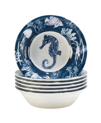 набор универсальных мисок Certified International Sea Life из меламина, 6 шт