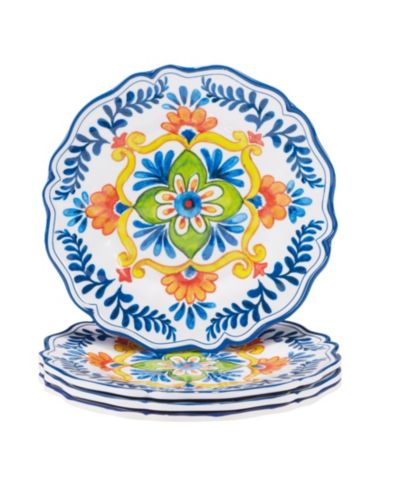 Certified International Flores Melamine Salad Plates, Set of 4