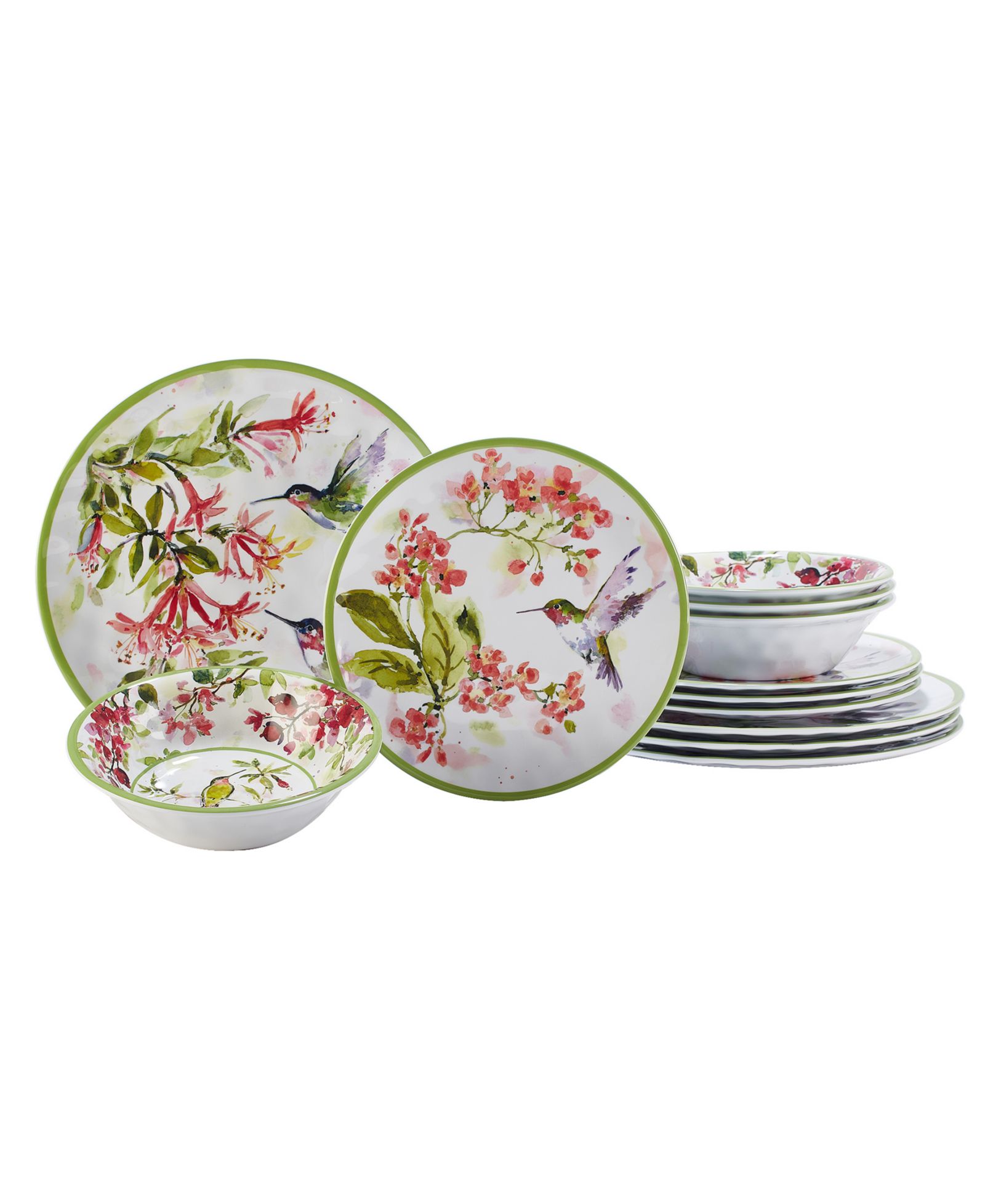 Набор столовой Certified International Hummingbirds Melamine 12 Pc. для 4 персон