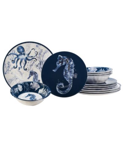 Набор столовой Certified International Sea Life Melamine, 12 предметов, на 4 персоны