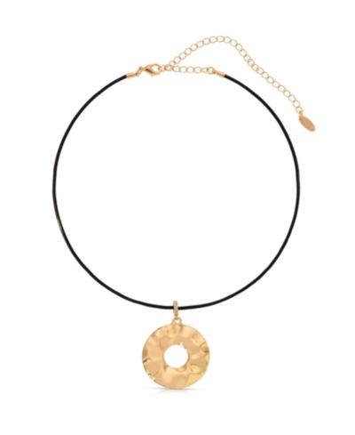 Колье Ettika Statement из позолоченного золота 18k с молоченым кругом