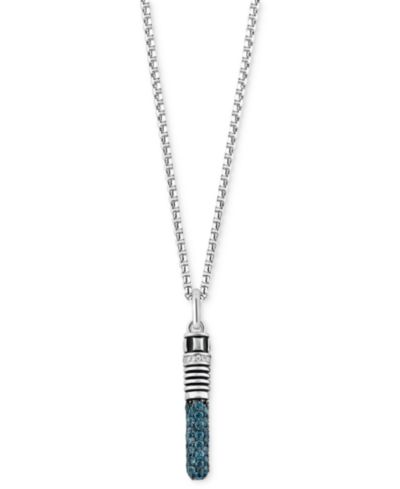 Star Wars London Blue Topaz (1 ct. t.w.) & Diamond (1/20 ct. t.w.) Obi-Wan Kenobi Lightsaber 18" Pendant Necklace in Sterling Silver