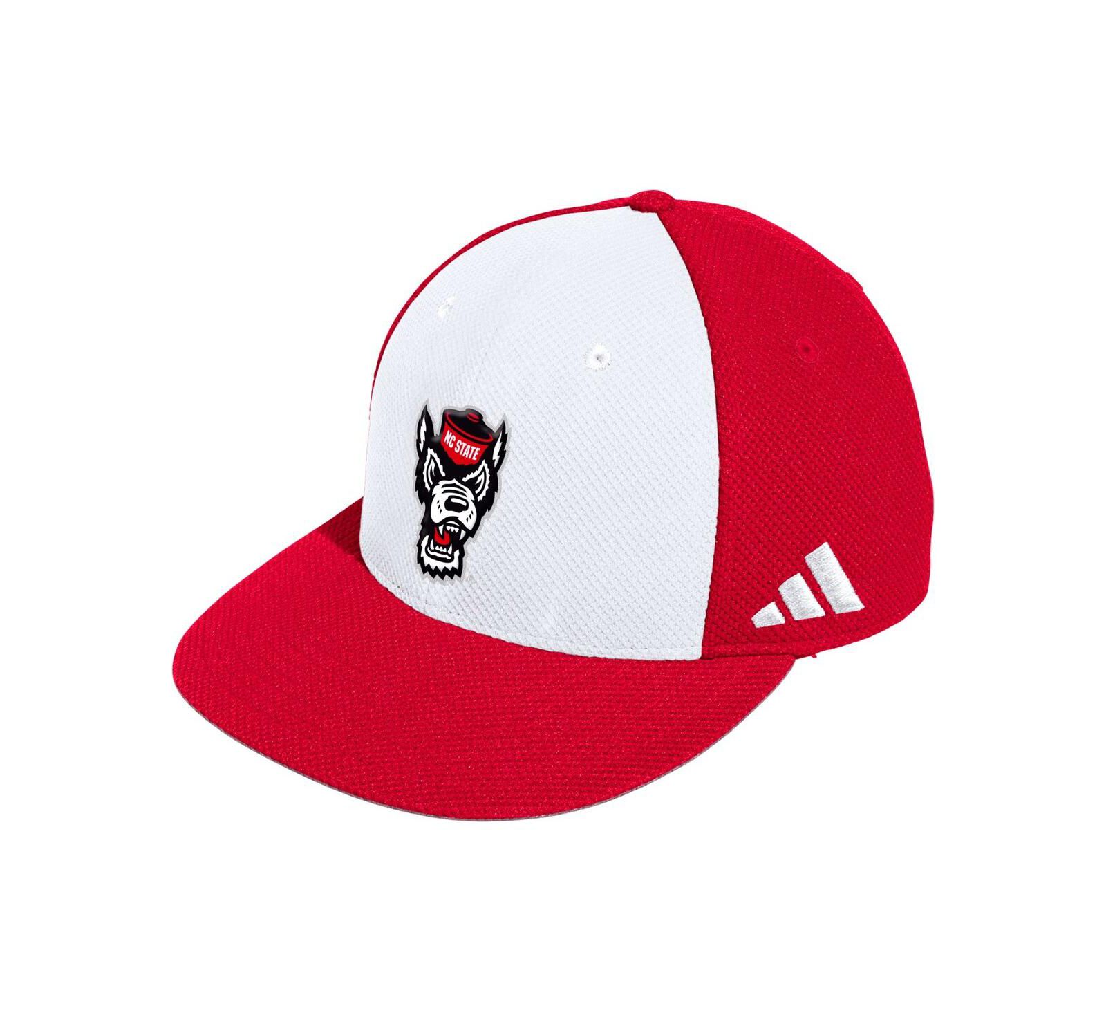 Men's adidas White NC State Wolfpack On-Field Baseball Fitted Hat