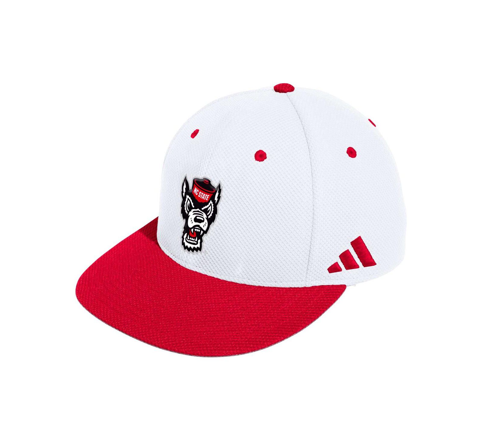 Мужская бейсболка adidas White NC State Wolfpack On-Field Baseball Fitted