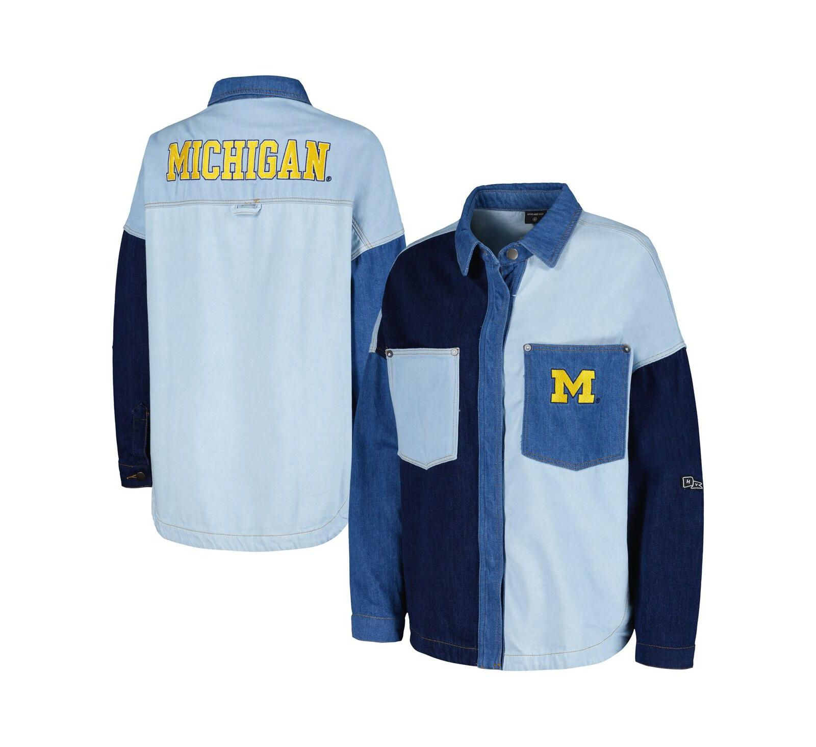 Women's Hype and Vice Denim Michigan Wolverines Multi-Hit Hometown Full-Snap Jacket