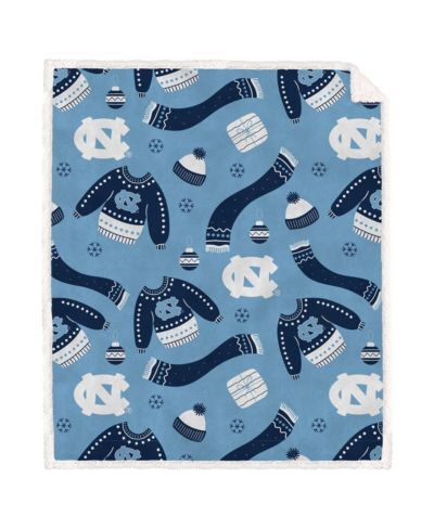 Pegasus North Carolina Tar Heels 60" x 70" Уродливый свитер Flannel Fleece Sherpa Blanket