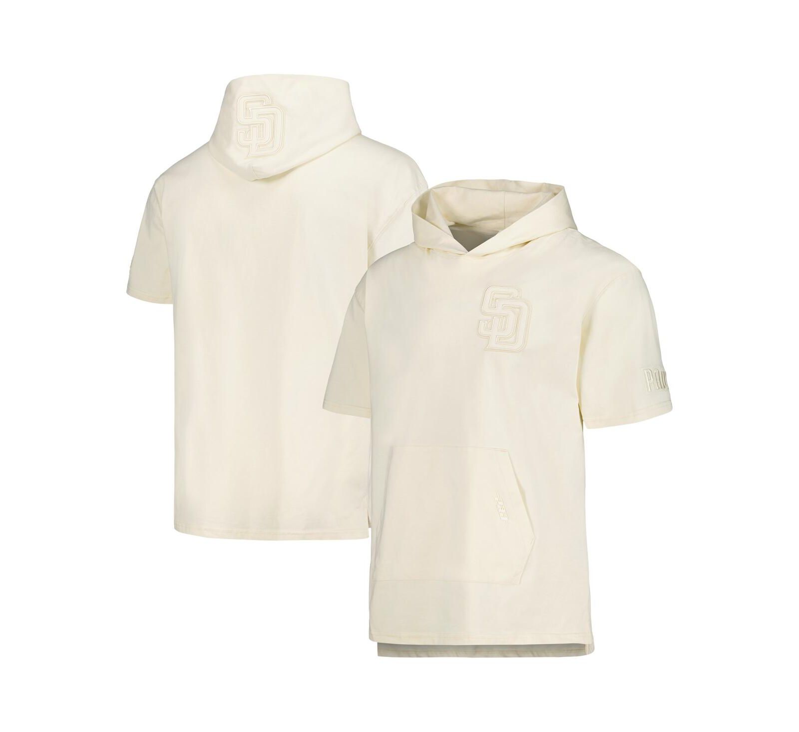 Men's Pro Standard Cream San Diego Padres Neutral Short Sleeve Pullover Hoodie