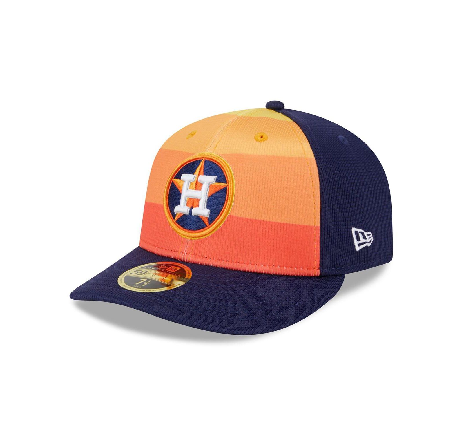 Мужская кепка New Era Houston Astros 2024 Batting Practice 59FIFTY, оранжевая