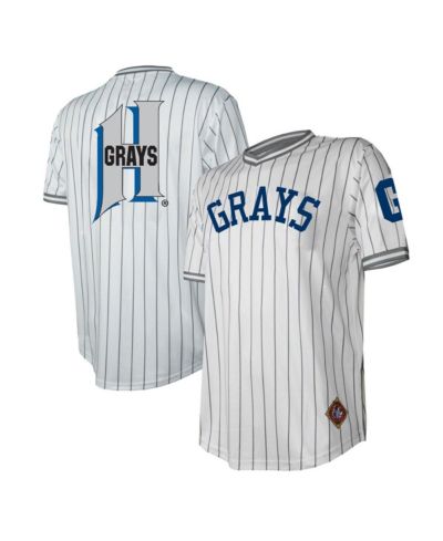 Men's Stitches White Distressed Homestead Grays V-Neck Jersey