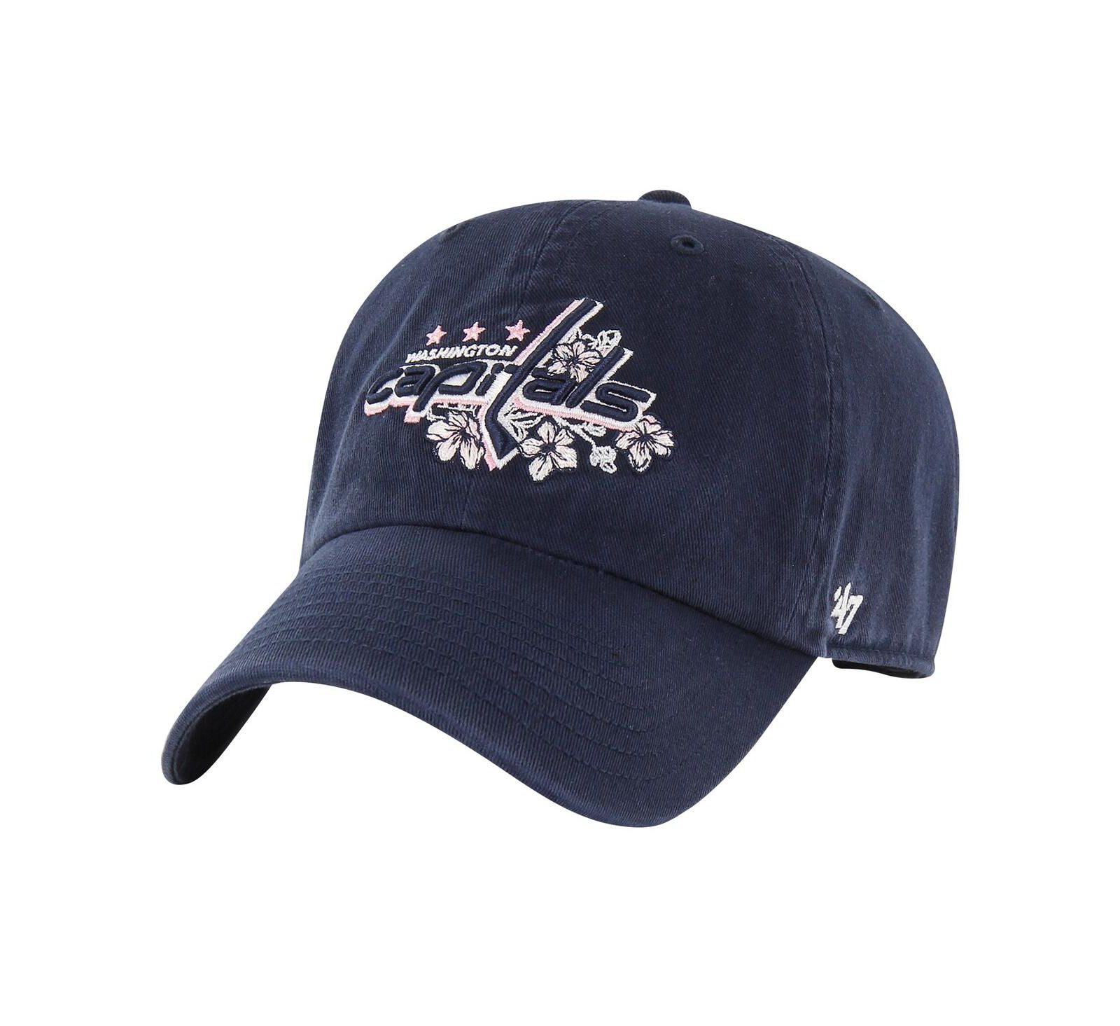 Мужская регулируемая кепка '47 Brand Navy Washington Capitals Core Logo Clean Up