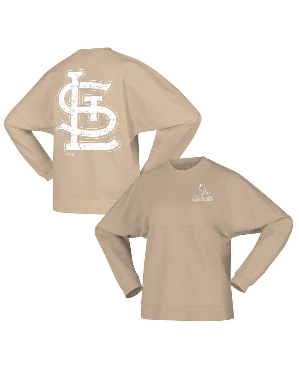 Свитшот Fanatics Women's Tan Distressed St. Louis Cardinals Branded Fleece Pullover