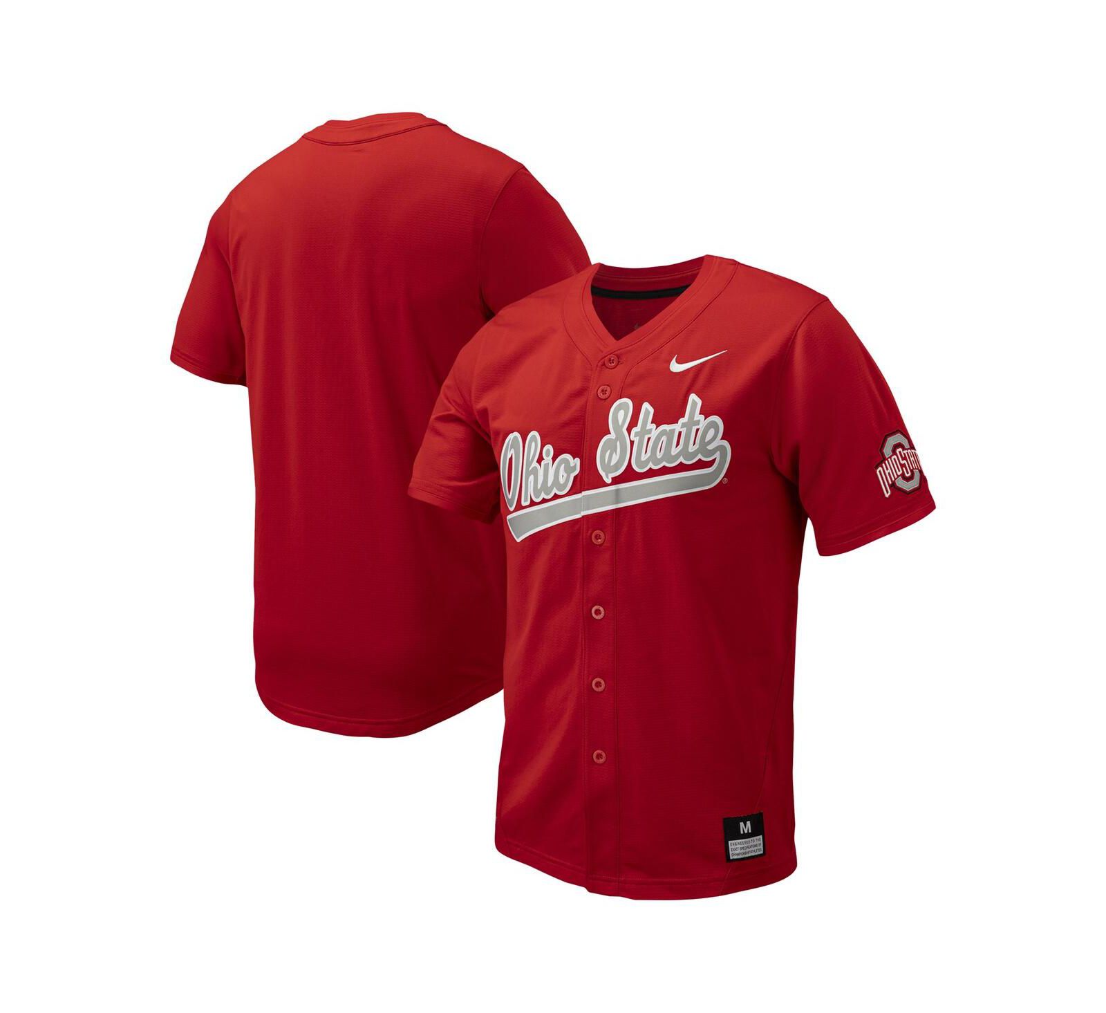 Мужская бейсбольная джерси Nike Ohio State Buckeyes Replica Full-Button