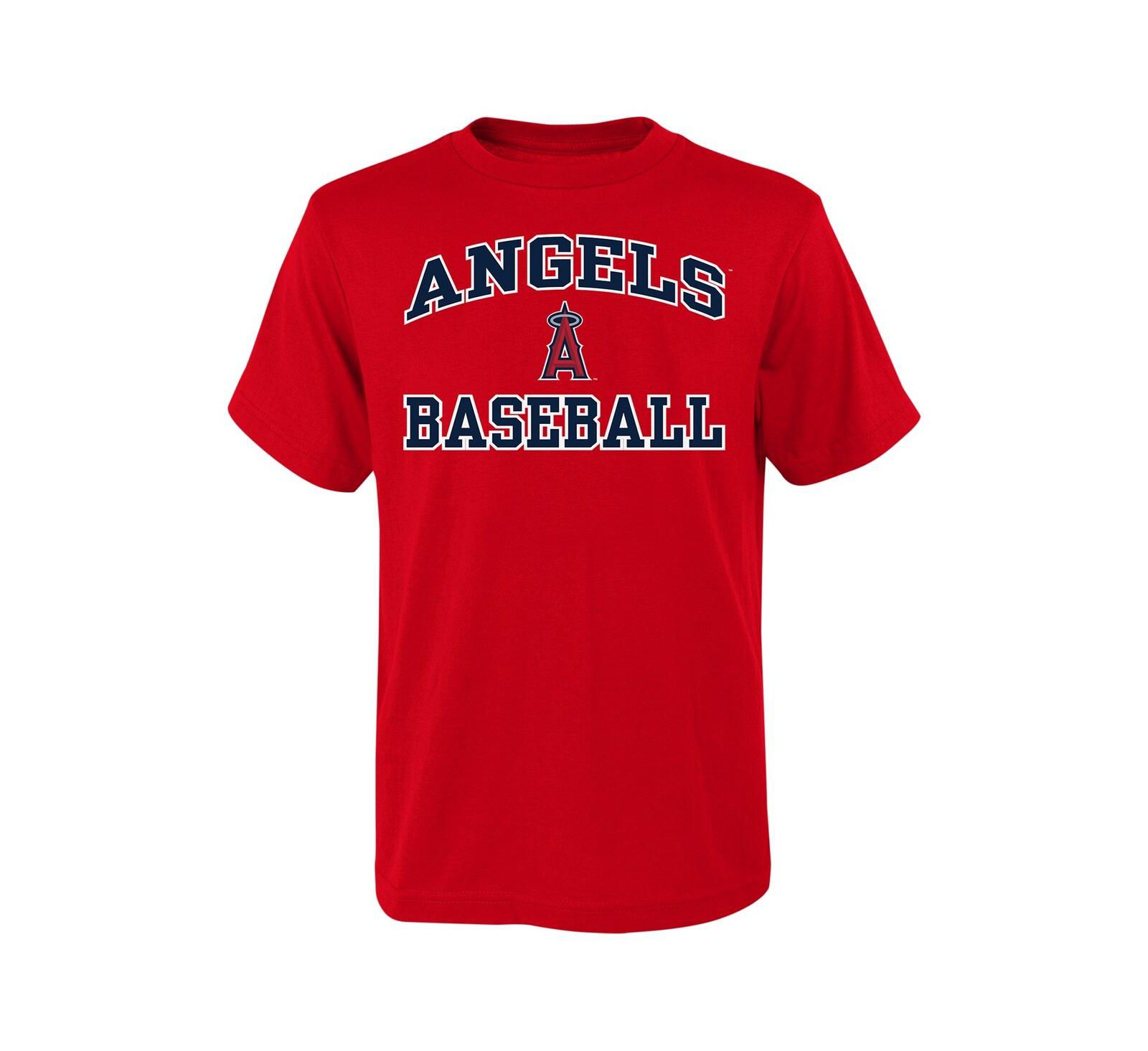 Big Boys Outerstuff Red Los Angeles Angels Heart and Soul T-shirt